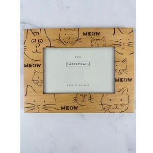 Lasercraft 4" X 6" CAT MEOW Picture Frame 4" X 6" EUC!